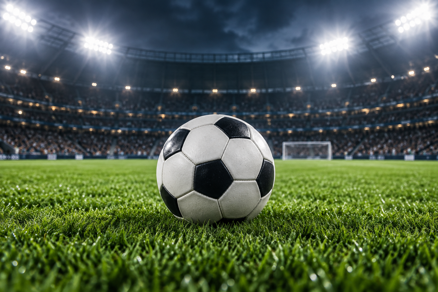 European football on a stadium pitch